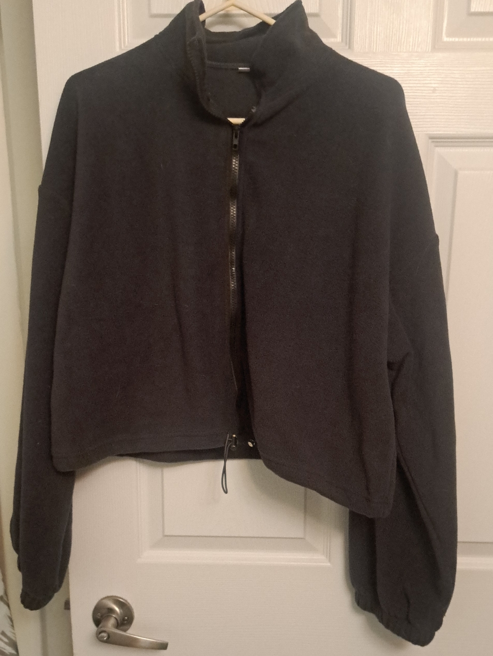 Women's Black Zip-Up Fleece Jacket